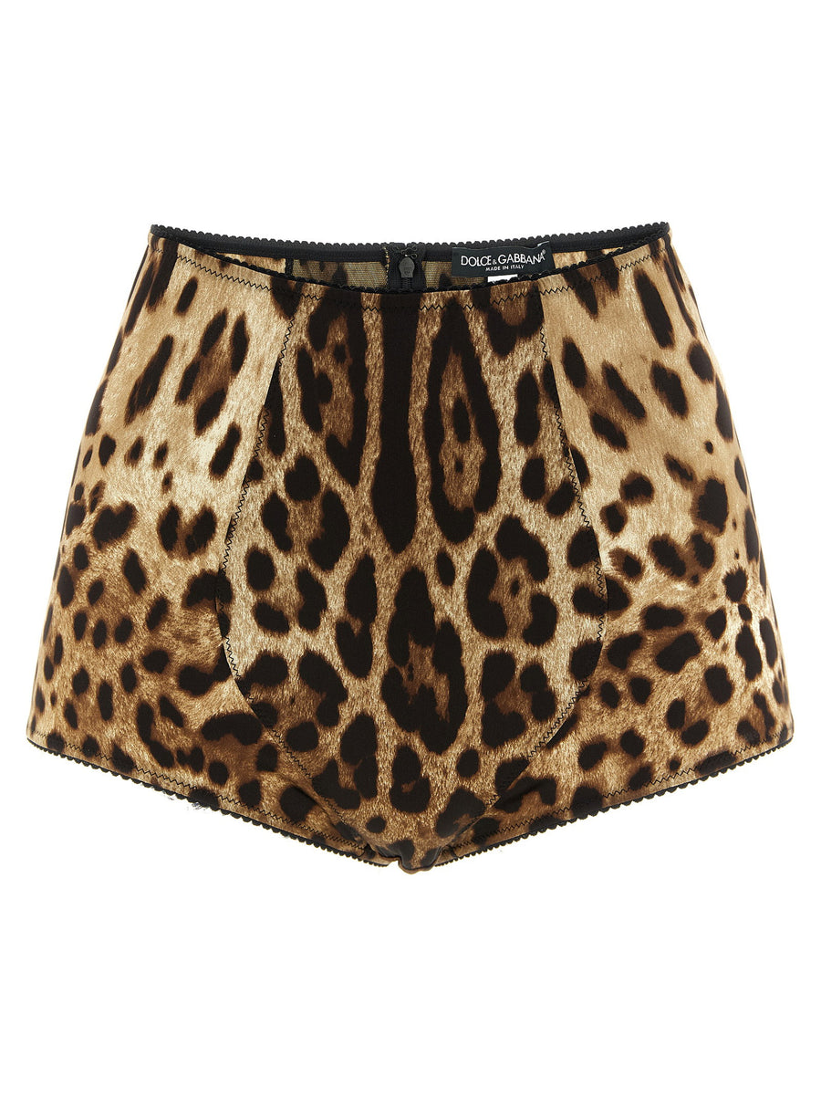 Dolce & Gabbana Leopard-Print Satin Shorts — Leopard