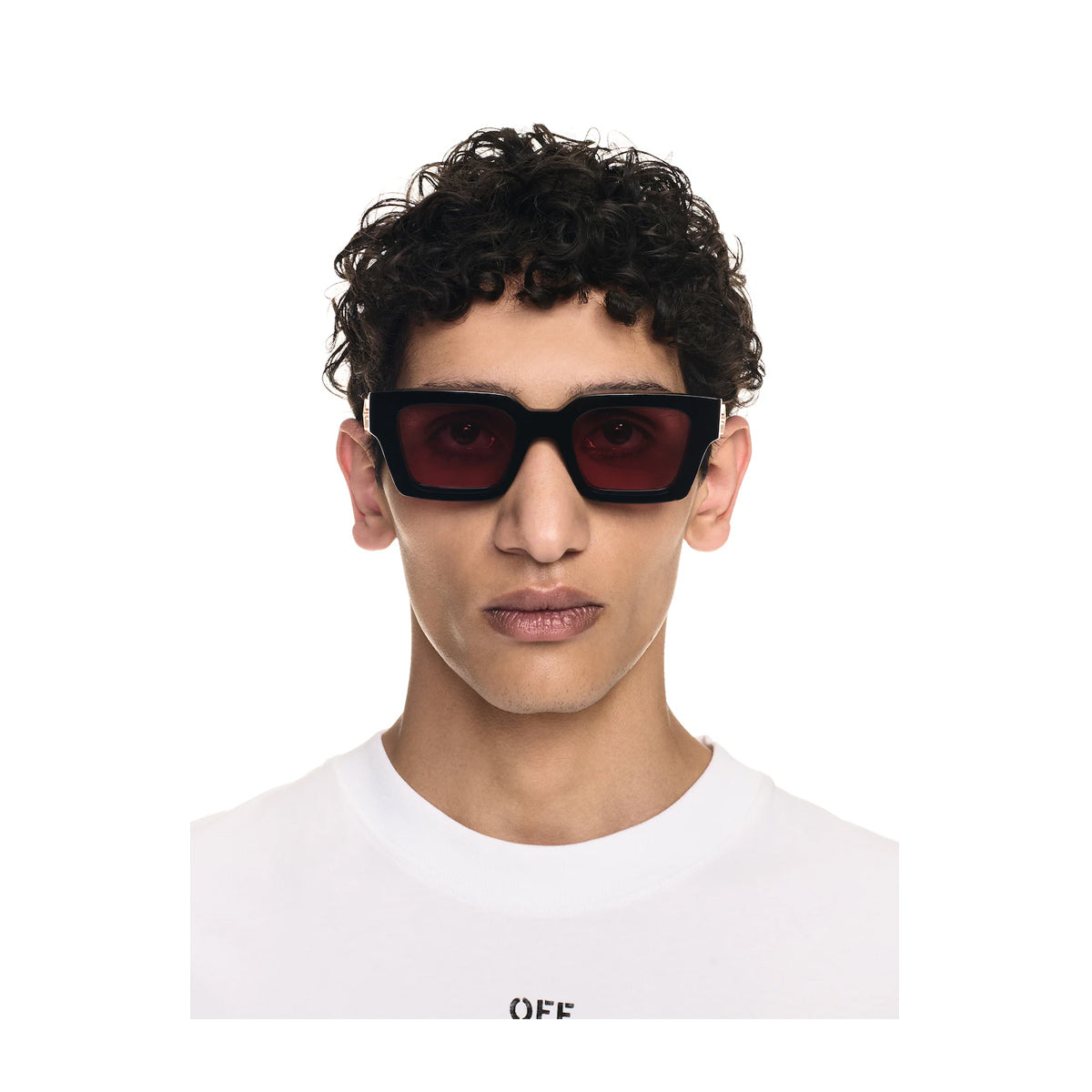 Off White OERI126 VIRGIL M 1025 Black Red Nero Acetate Occhiali Da Sole