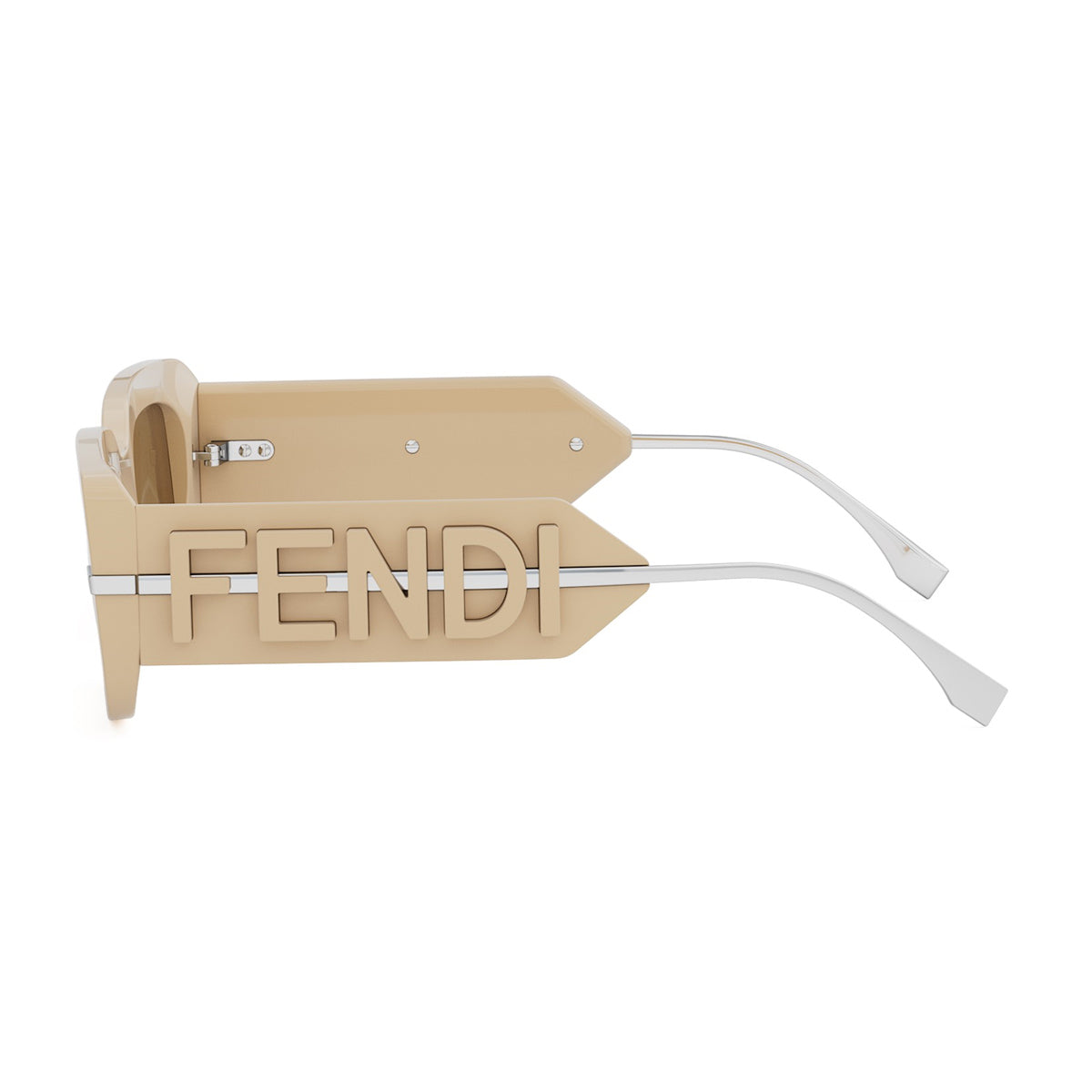 Fendi FE40133I Fendigraphy 57E Beige Acetate Occhiali Da Sole