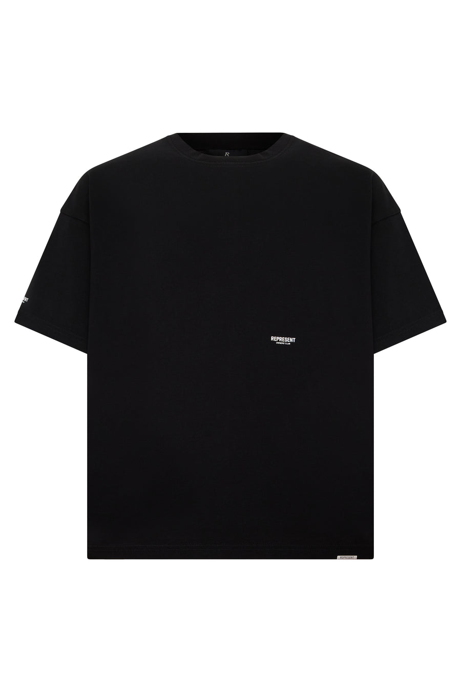 T-Shirt With Embroidered Logo, Jet Black Cotton T-shirts