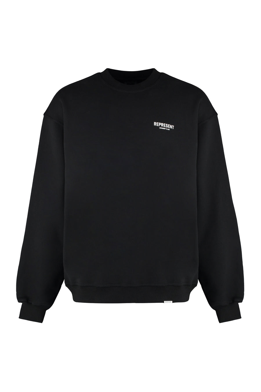 Crew-Neck Cotton Sweatshirt Black Sweatshirts