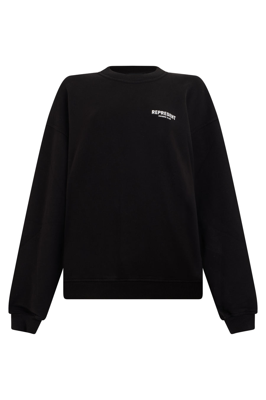 Crew Neck Cotton Sweatshirt Black Sweatshirts