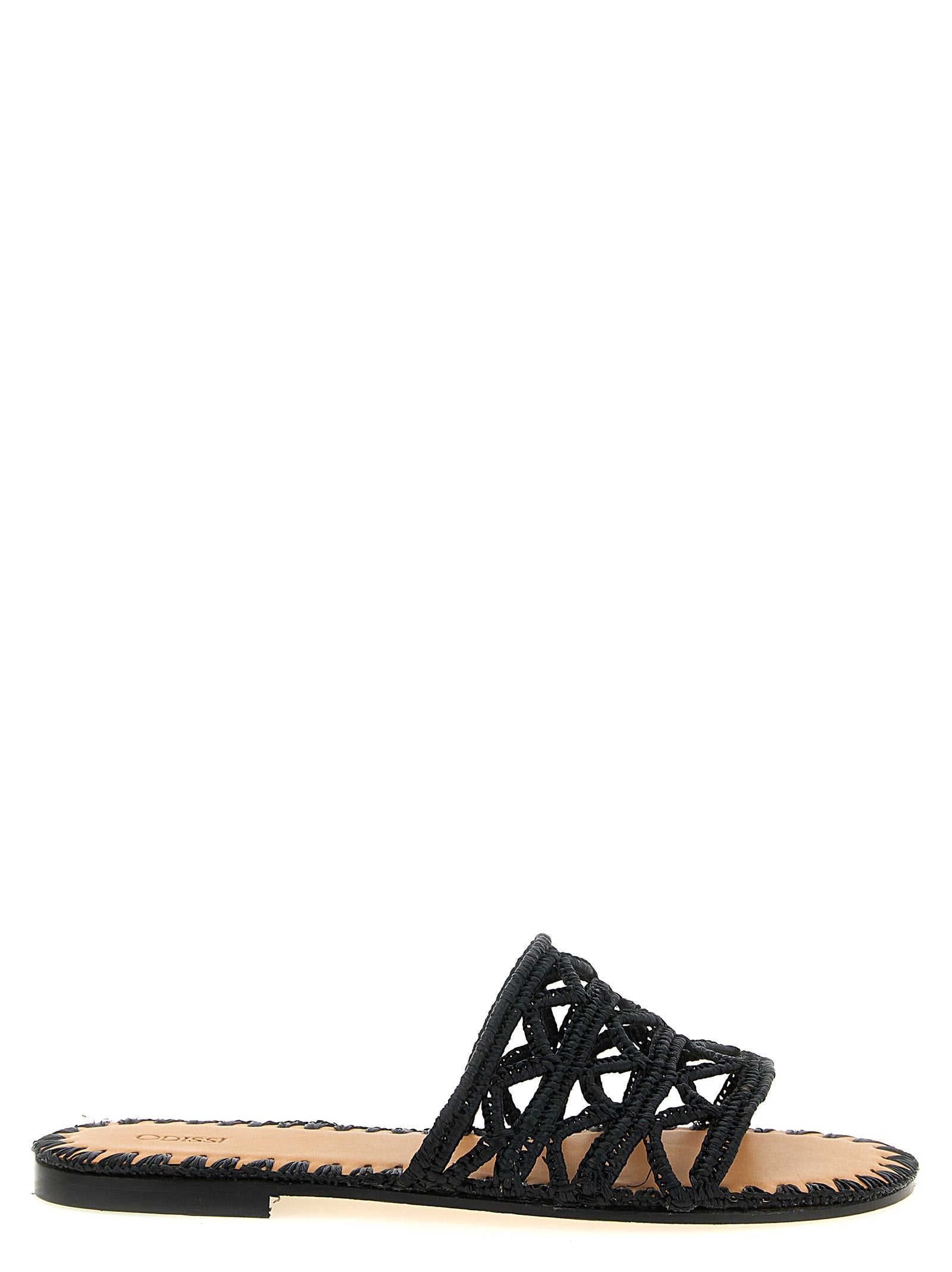 Evie Slides Black Viscose Sandal