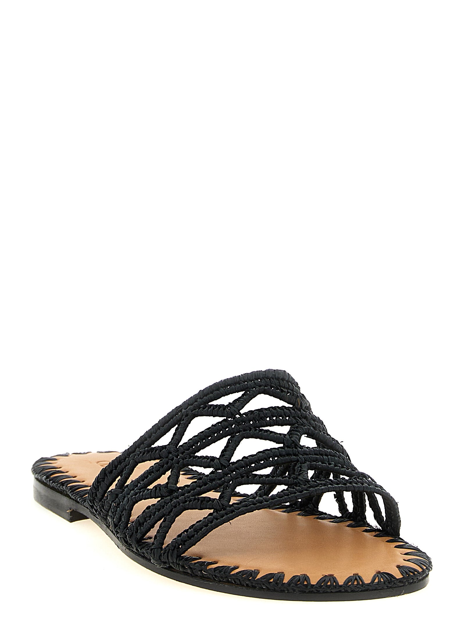 Evie Slides Black Viscose Sandal