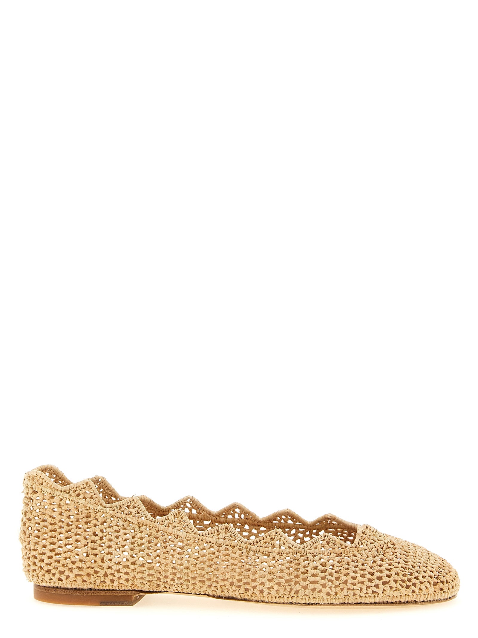 Harper Ballet Flats Beige Viscose Flat Shoes