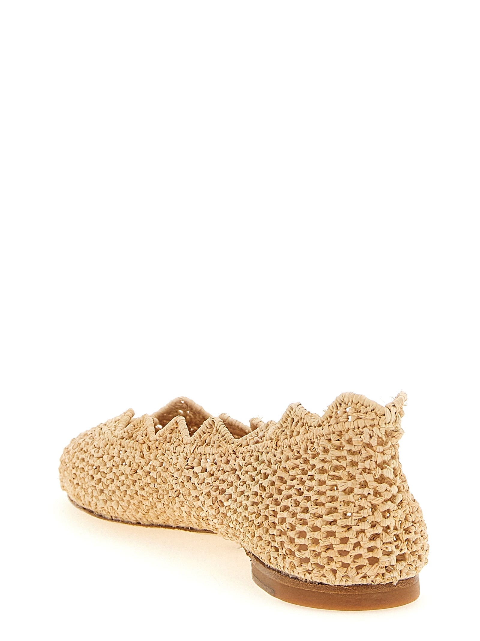 Harper Ballet Flats Beige Viscose Flat Shoes