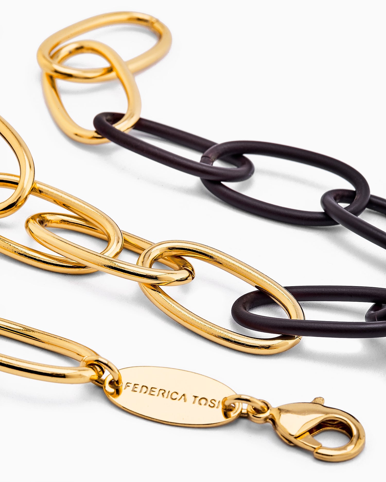 Lace Bolt Gold Brown __single__ Necklaces