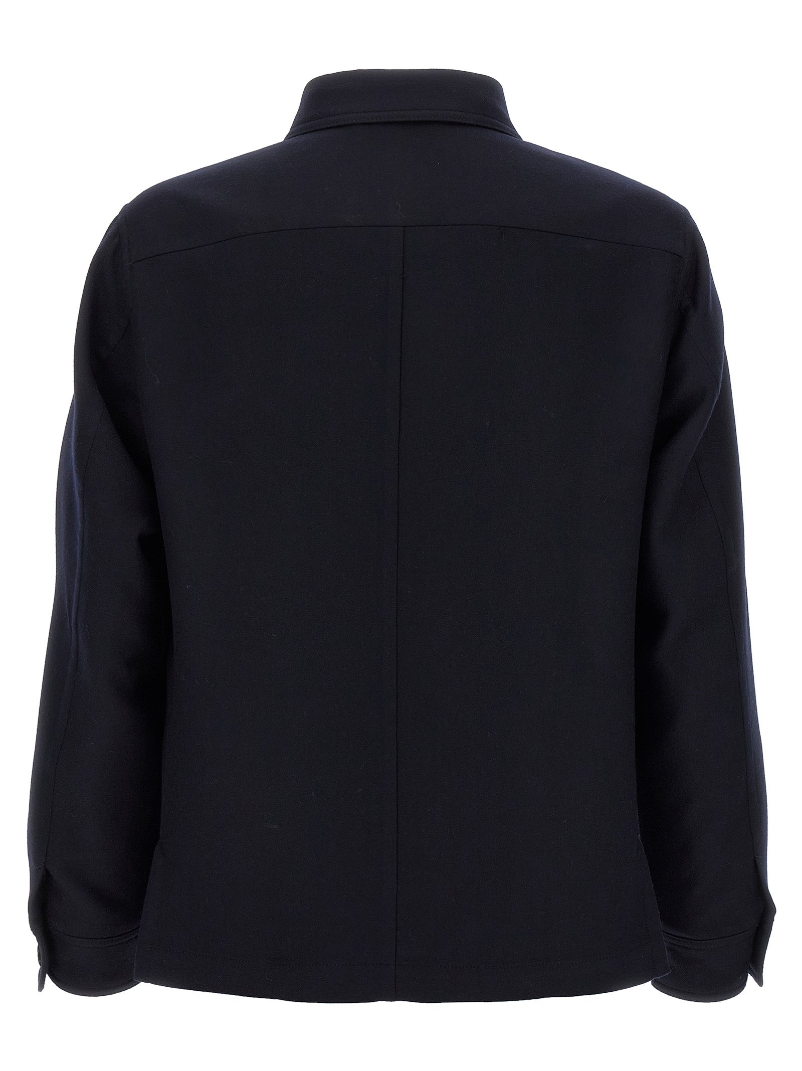 Double Splittable Light Wool overshirt Blue Shirt, Blouse