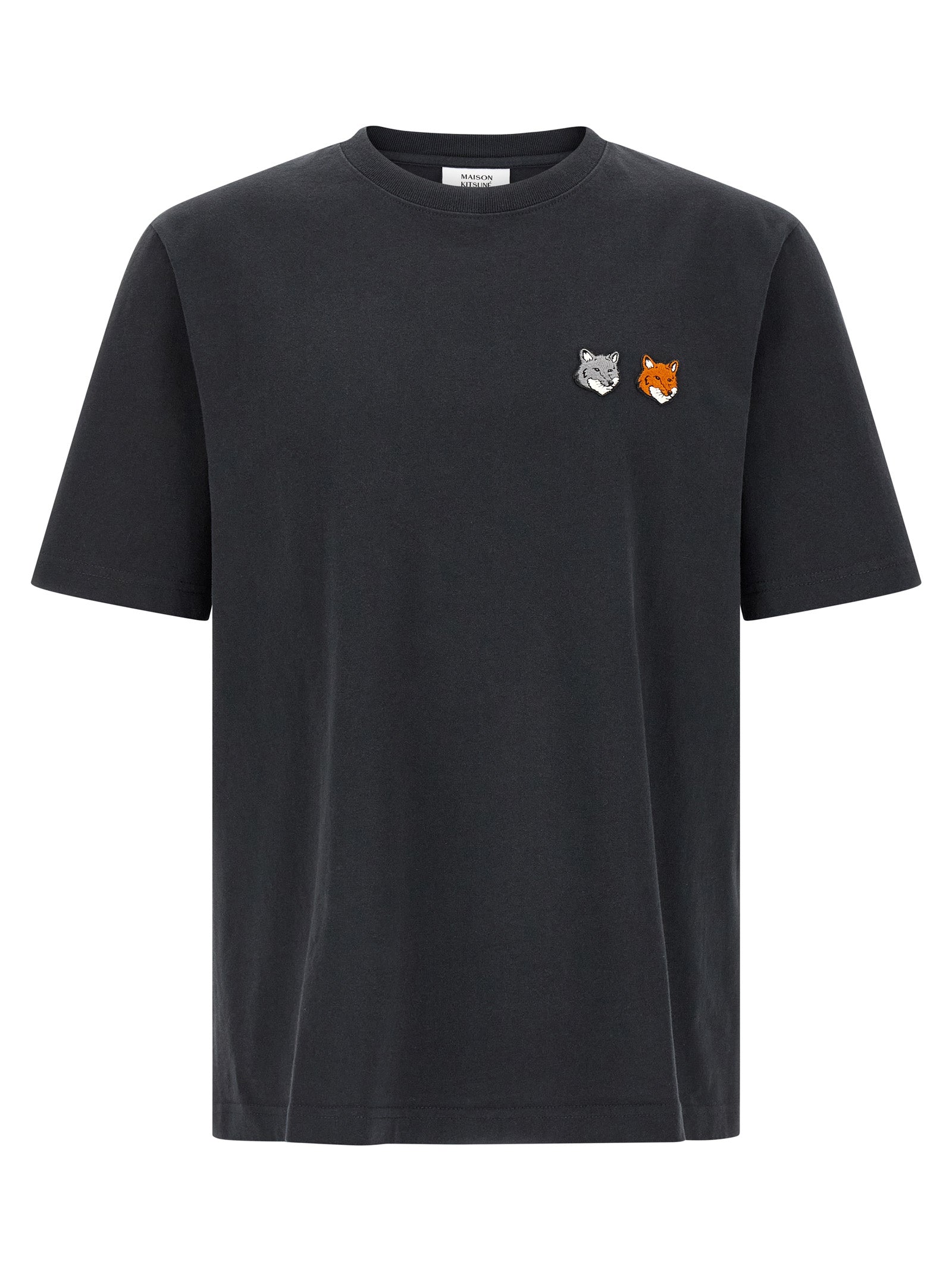 Double Fox Head T-shirt Gray Organic Cotton