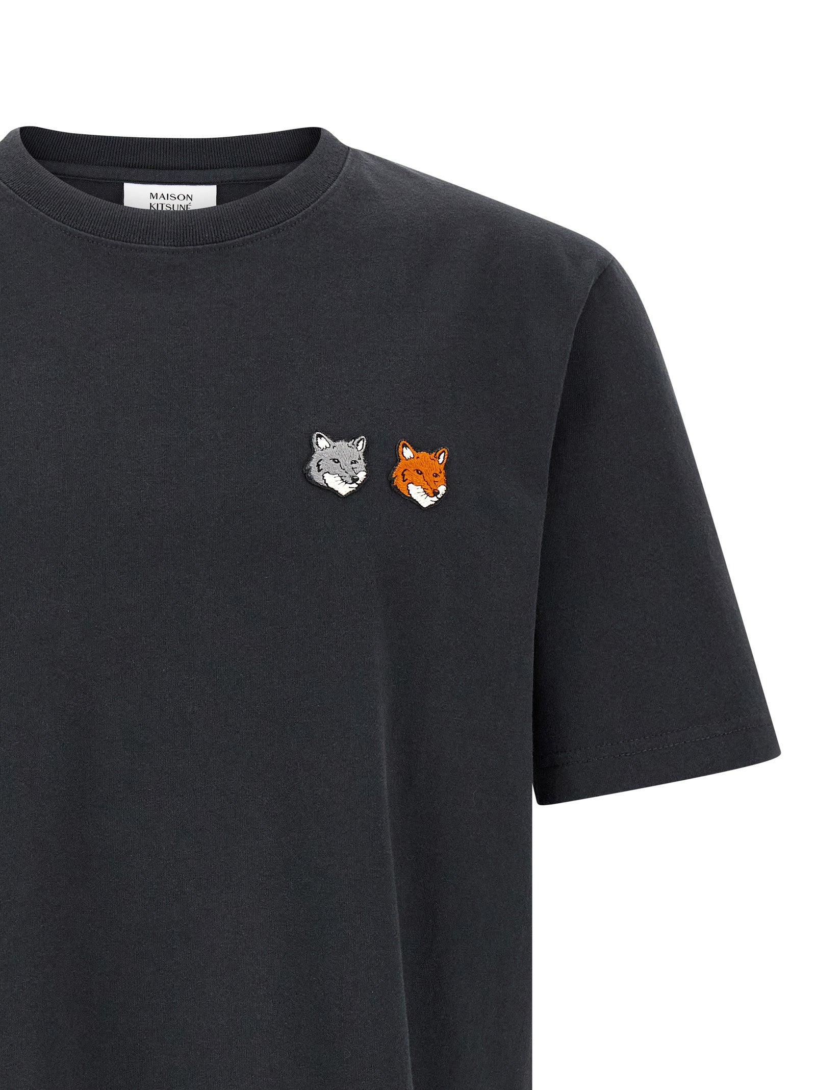 Double Fox Head T-shirt Gray Organic Cotton