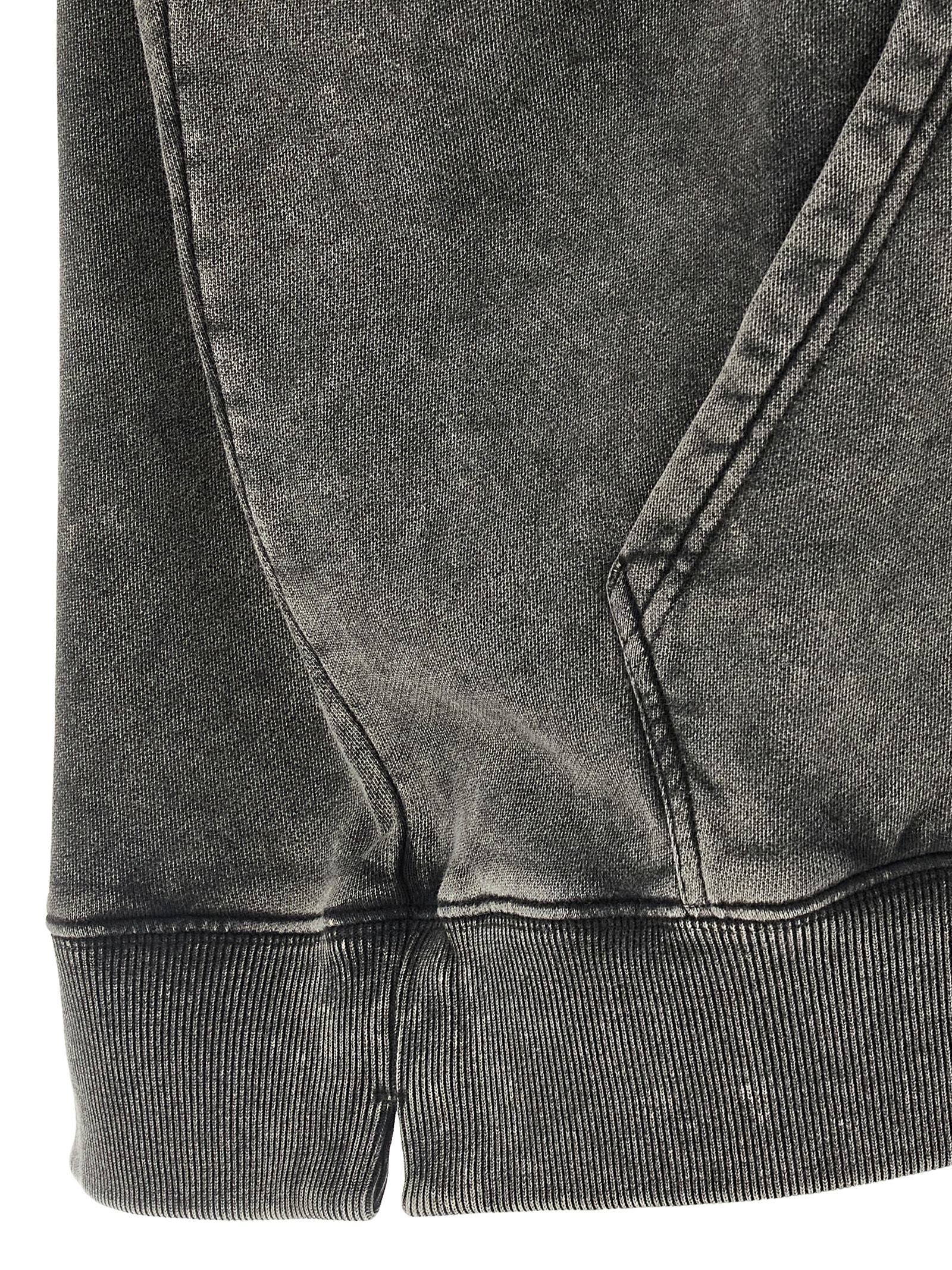 Outline Arrow Skate Hoodie Gray Cotton Sweatshirt