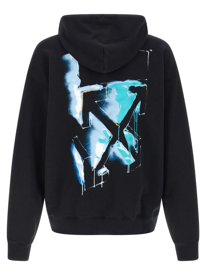 3D Spray Arrow Skate hoodie Black Cotton Sweatshirt