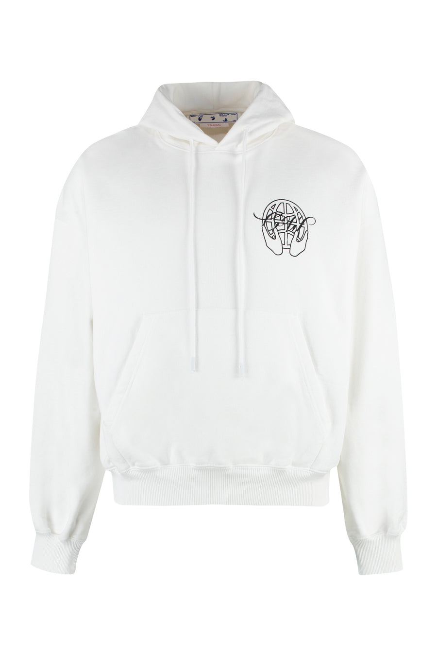 White Hooded Sweatshirt Cotton Jumpers