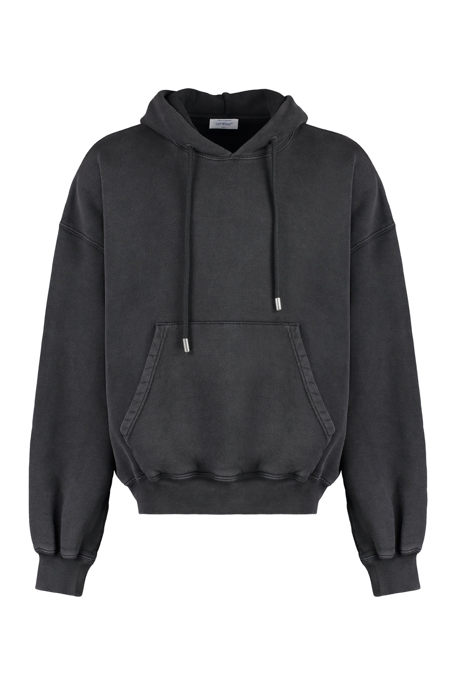Hooded Sweatshirt With Back Print Grey Cotton Jumpers
