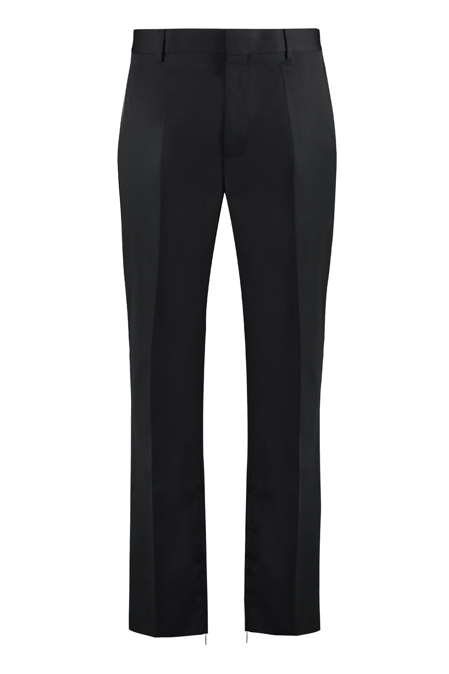 Off-White Virgin Wool Trousers Black