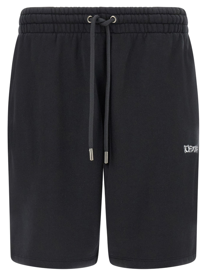 Heraldic Arrow bermuda shorts Black Cotton Bermuda