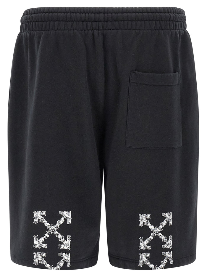 Heraldic Arrow bermuda shorts Black Cotton Bermuda