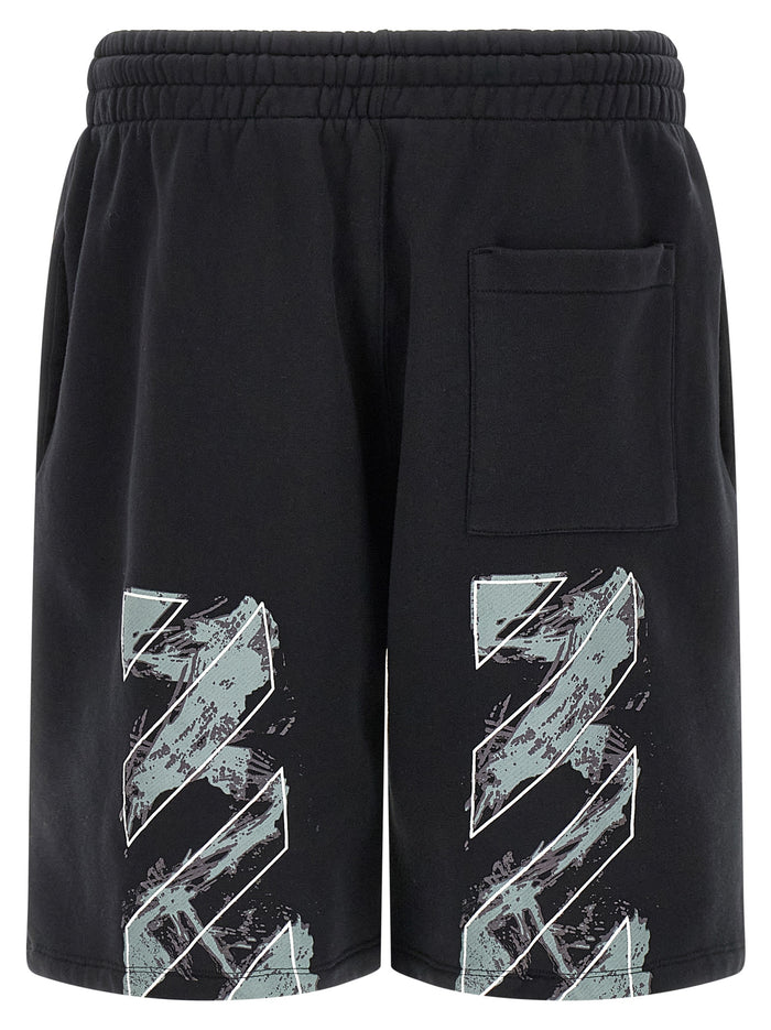 Paint Diag Skate bermuda shorts Black Cotton Bermuda