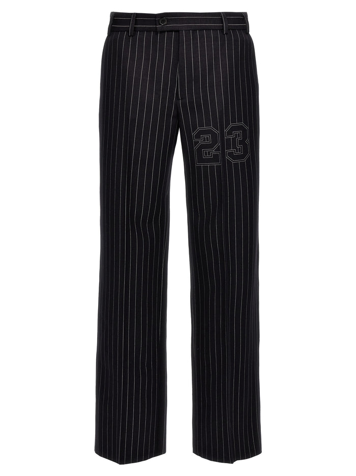 23 pinstripes trousers Blue Wool Polyester Pant