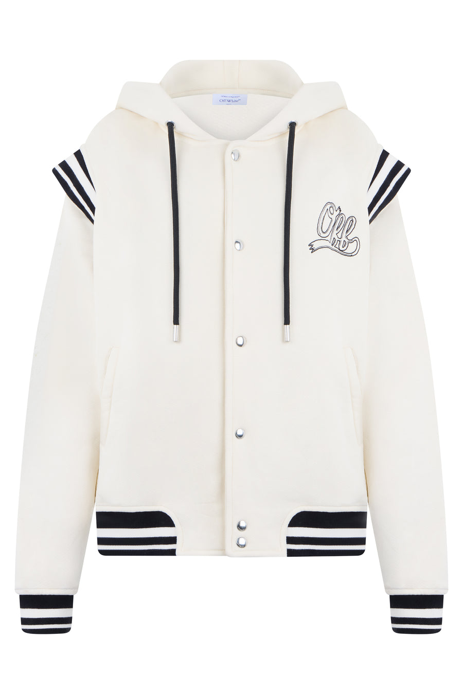 Bomber Jacket White Cotton
