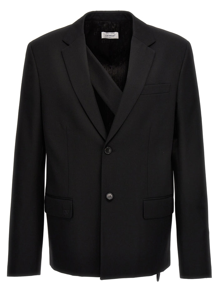 OW Embroidery blazer Black Wool