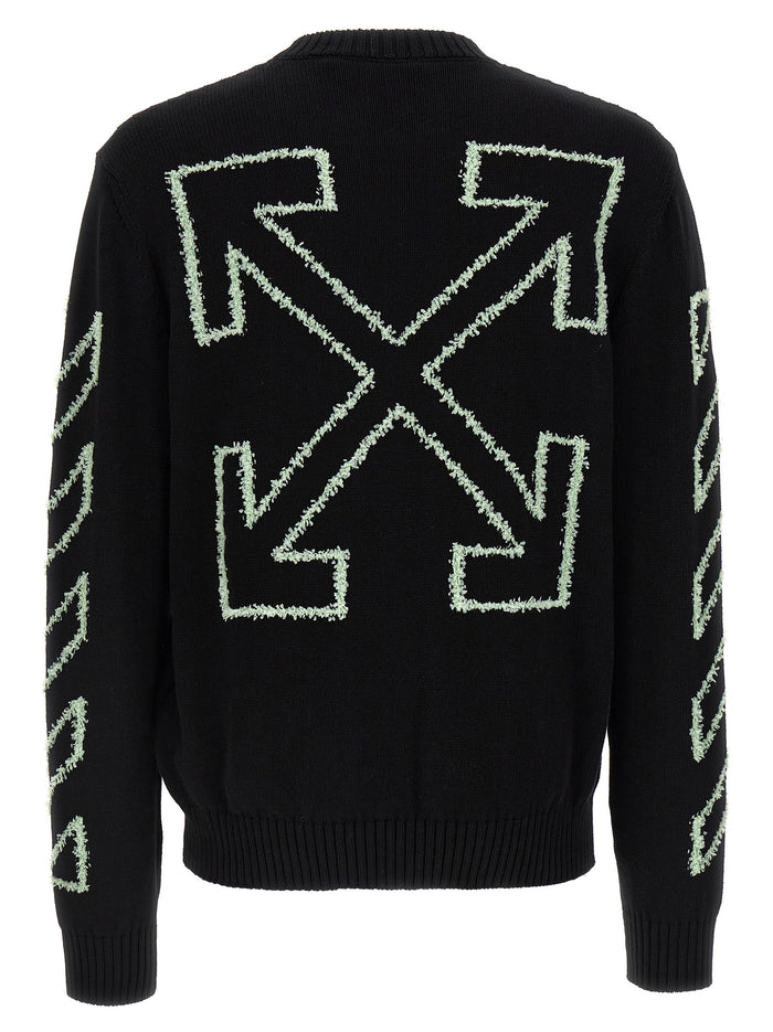 Diag Outline sweater Black Cotton Sweater, Cardigans