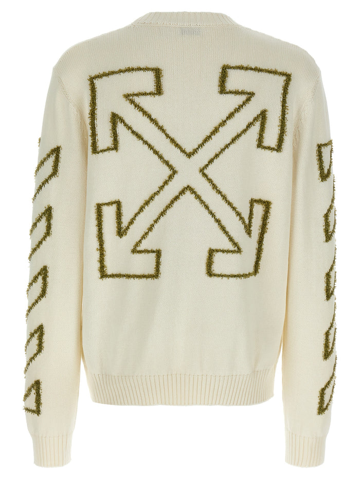 Diag Outline sweater Beige Cotton Sweater, Cardigans