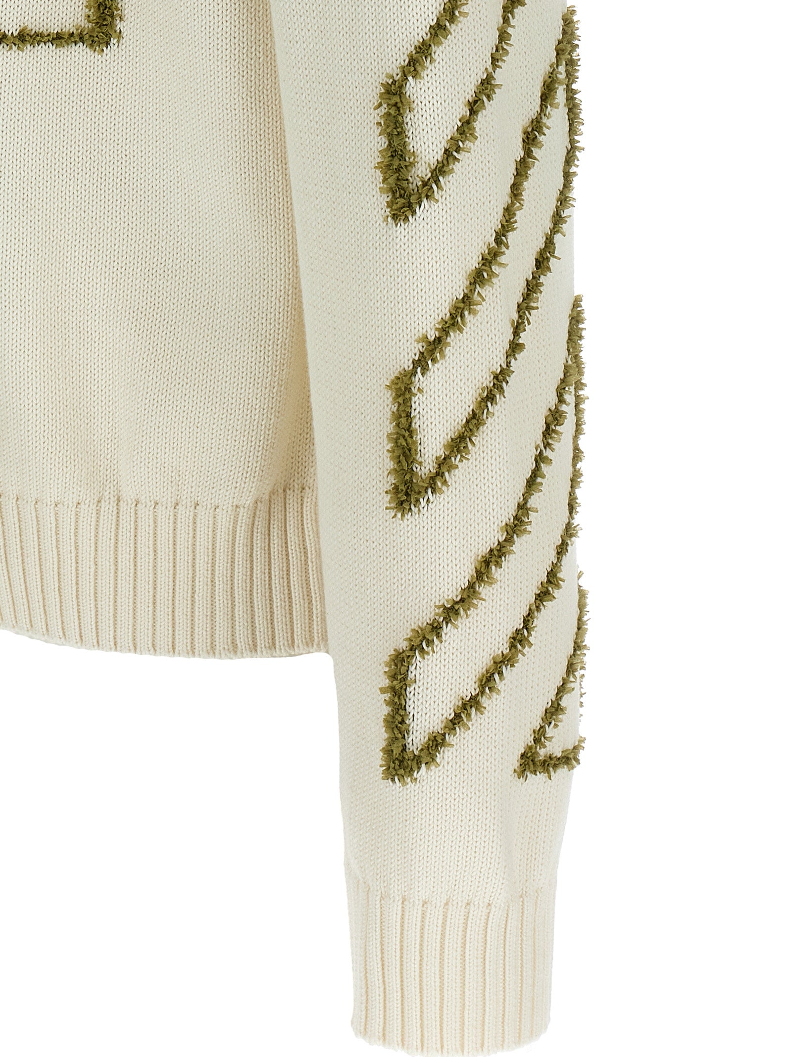 Diag Outline sweater Beige Cotton Sweater, Cardigans