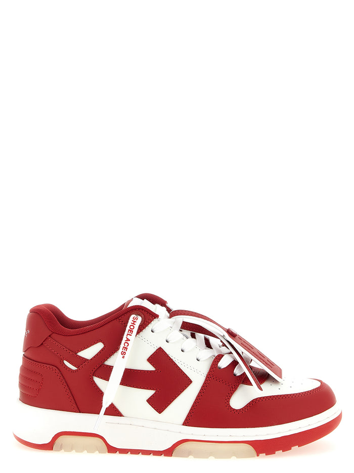 Out Of Office Sneakers Red Calfskin Leather Polyester