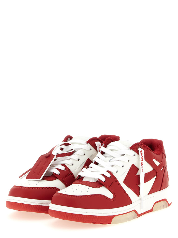 Out Of Office Sneakers Red Calfskin Leather Polyester