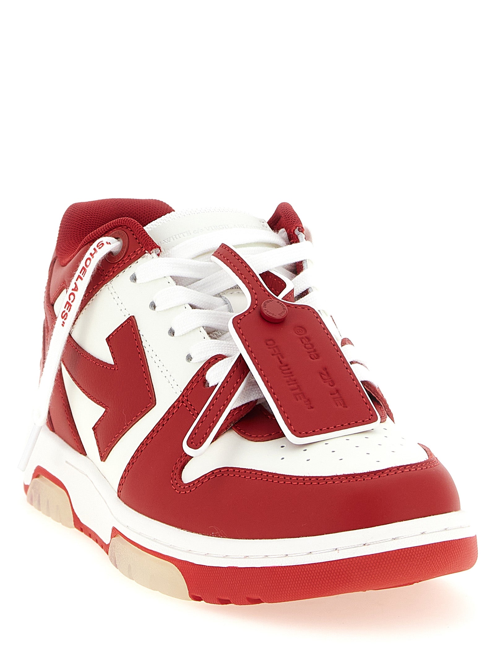 Out Of Office Sneakers Red Calfskin Leather Polyester