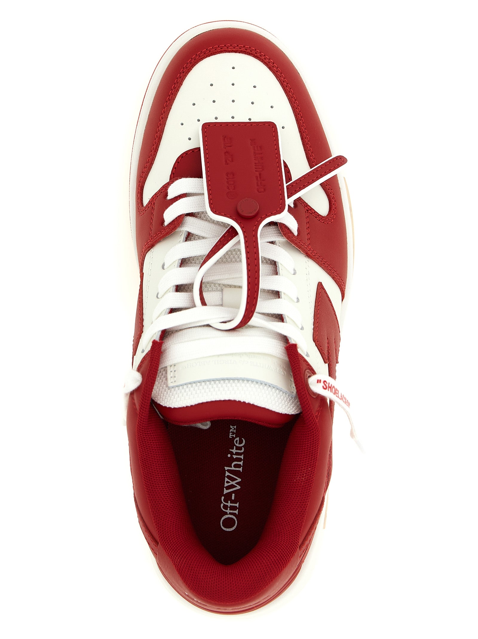 Out Of Office Sneakers Red Calfskin Leather Polyester