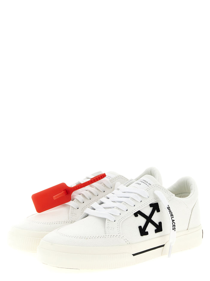Vulcanized Sneakers White/black Cotton Leather