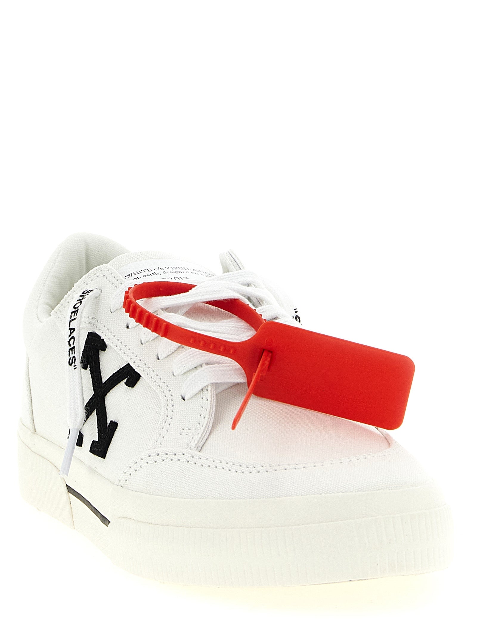 Vulcanized Sneakers White/black Cotton Leather