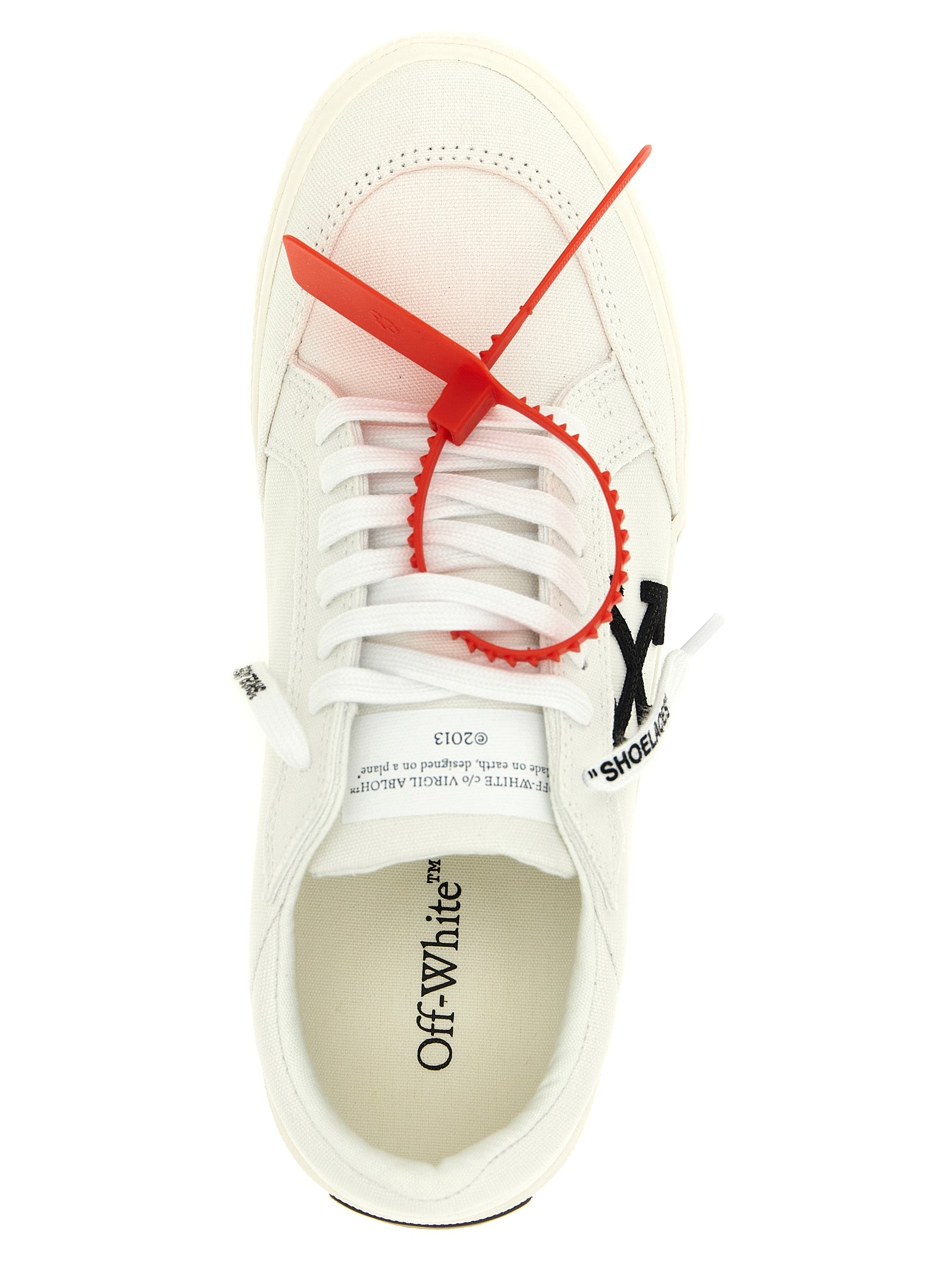 Vulcanized Sneakers White/black Cotton Leather