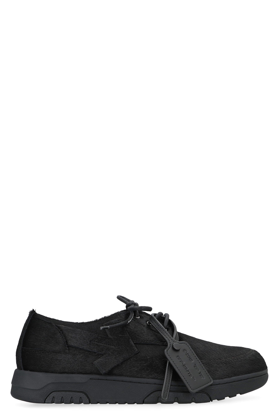 Low-Top Derby Sneakers Black Leather Trainers