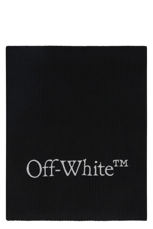 Off-White Virgin Wool Scarf Black