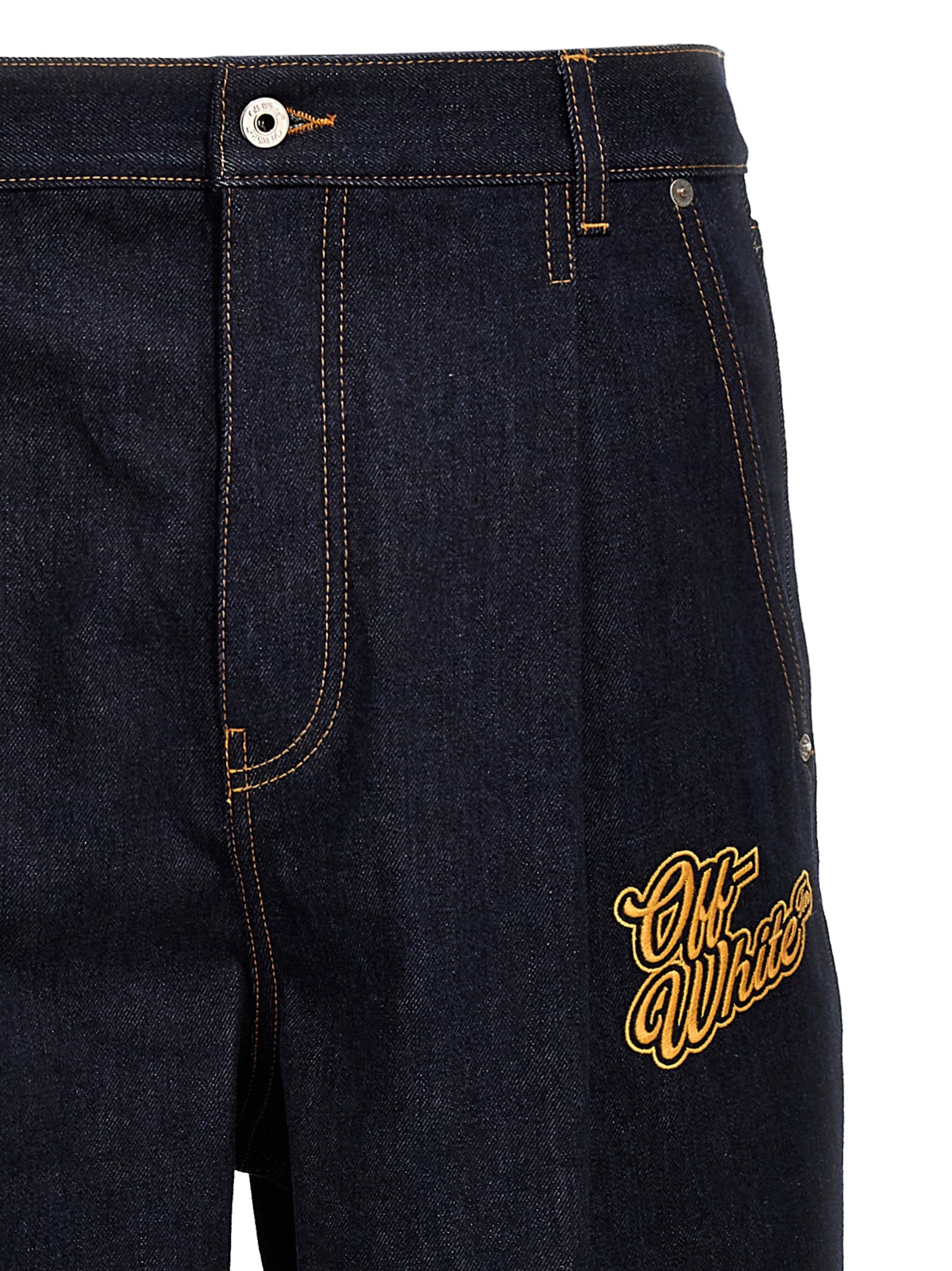 Baggy Tapered Jeans Blue Cotton
