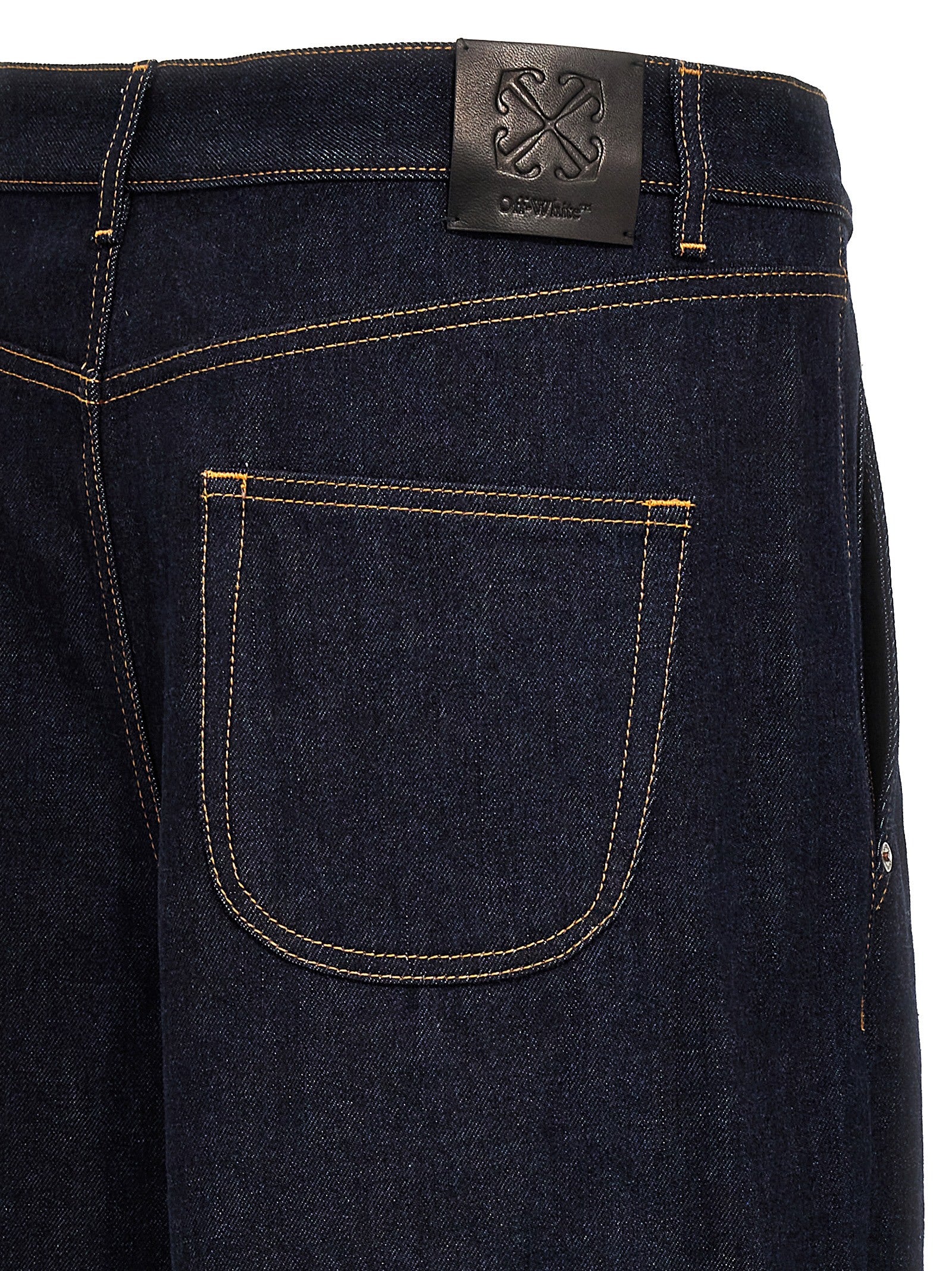 Baggy Tapered Jeans Blue Cotton