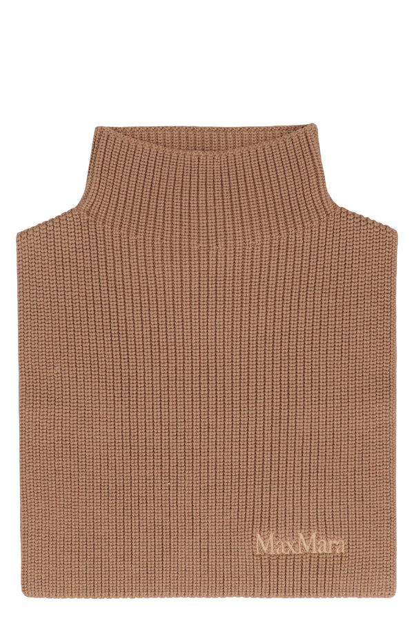 Wool Knit Collar Camel Virgin Scarf