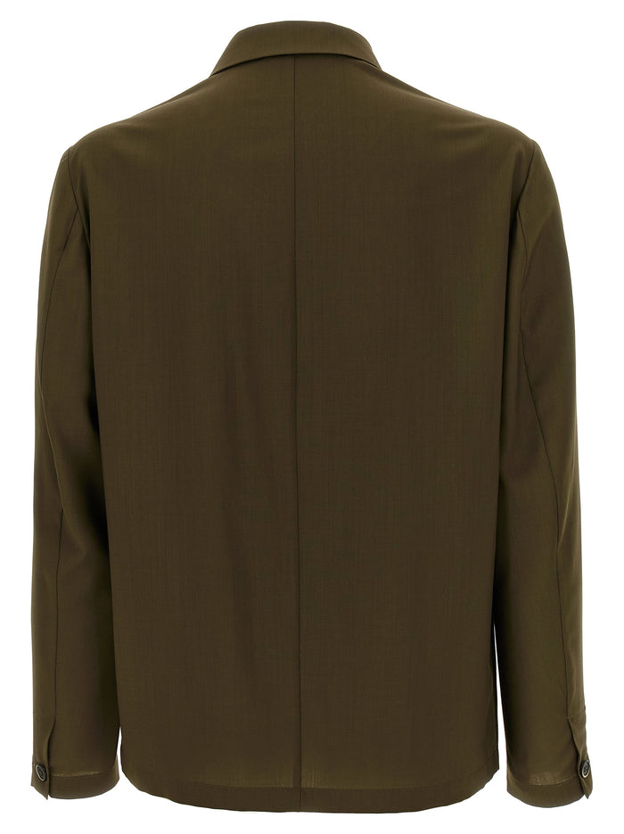 Visal overshirt Green Virgin Wool Shirt, Blouse