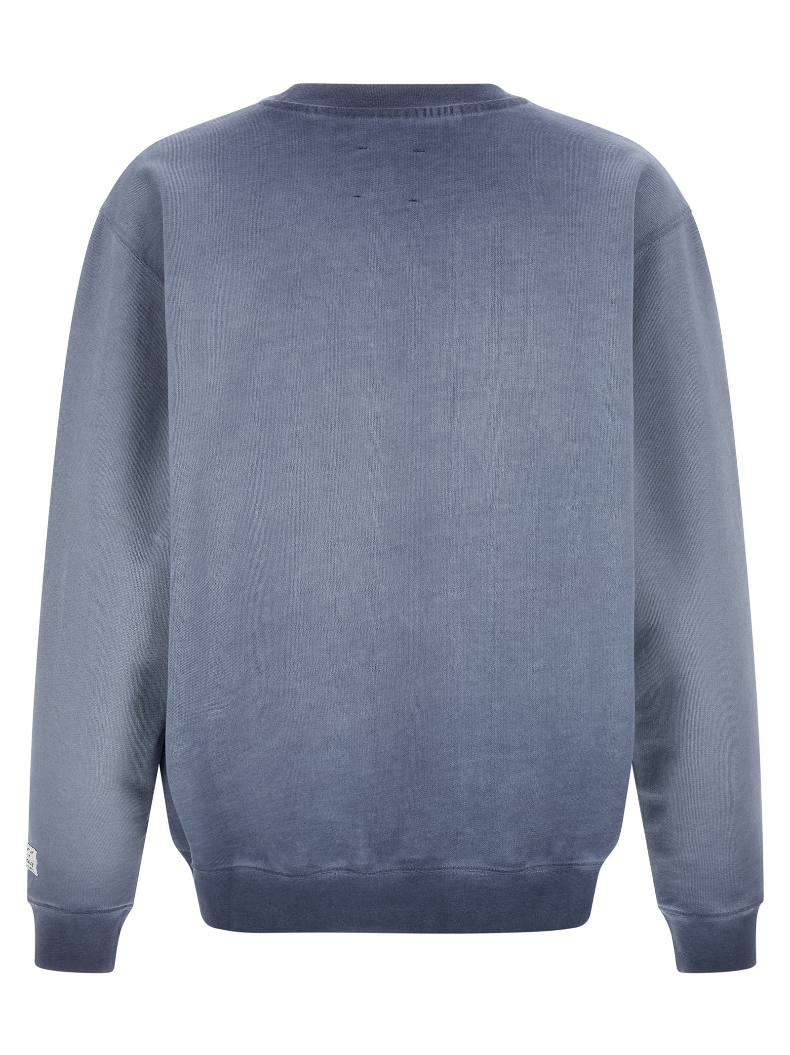 Logo Print Sweatshirt Blue Cotton Sweater, Cardigans