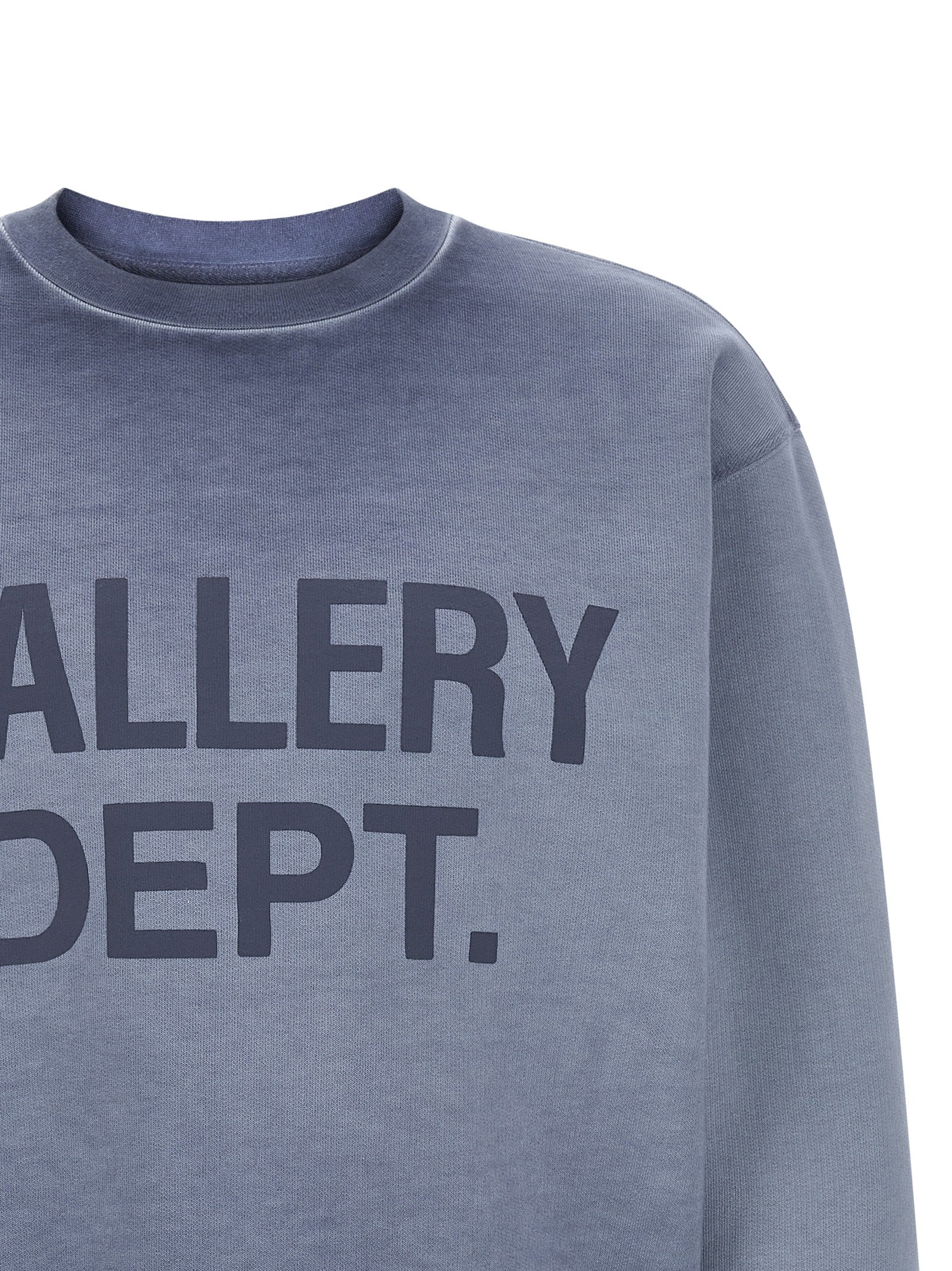 Logo Print Sweatshirt Blue Cotton Sweater, Cardigans