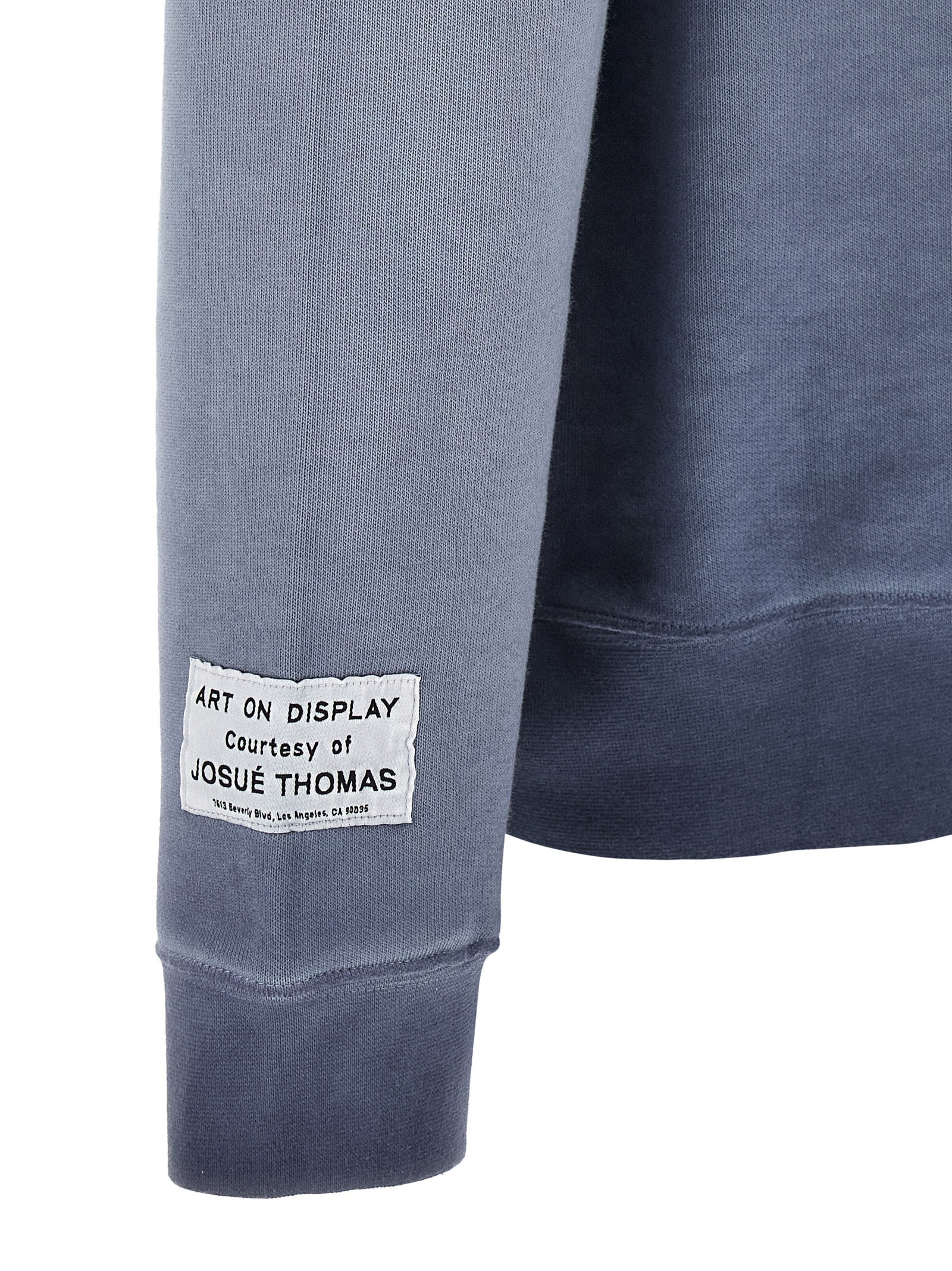 Logo Print Sweatshirt Blue Cotton Sweater, Cardigans