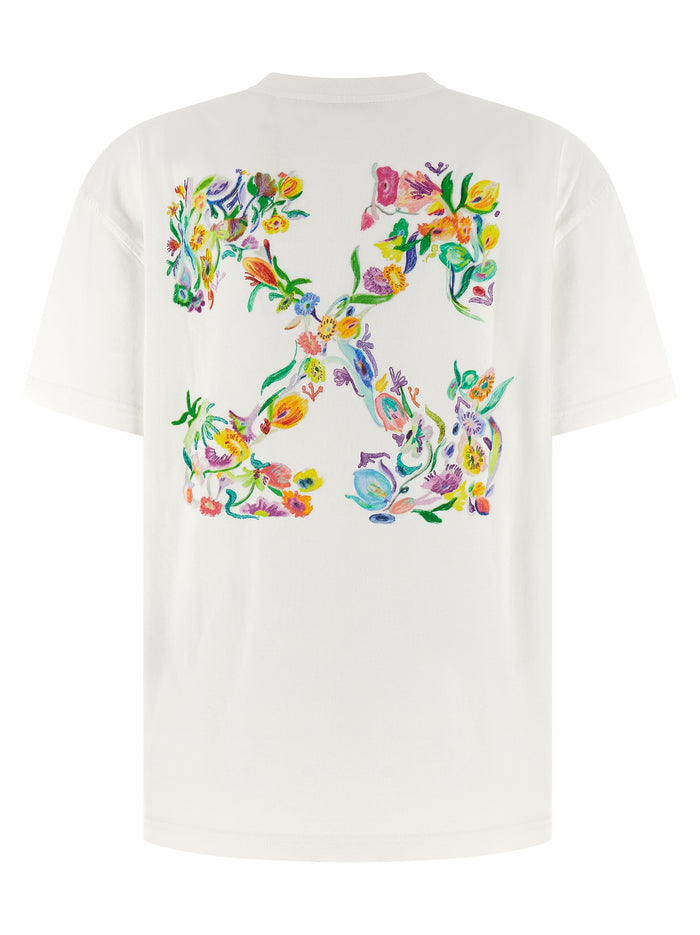 Arrow Glowing Flower T-shirt White Cotton