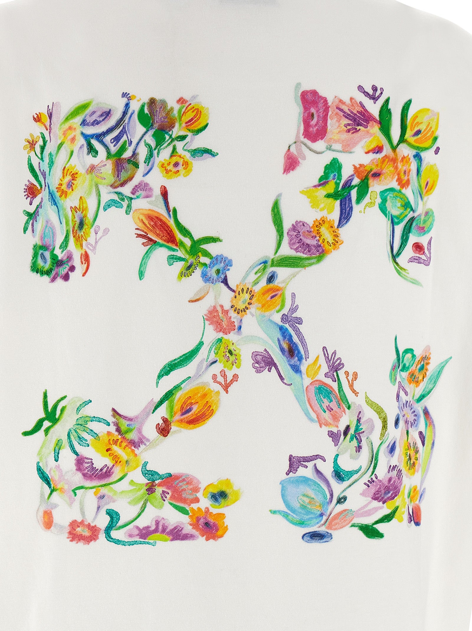 Arrow Glowing Flower T-shirt White Cotton