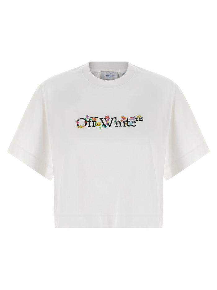 Bookish Glowing Flower T-shirt White Cotton