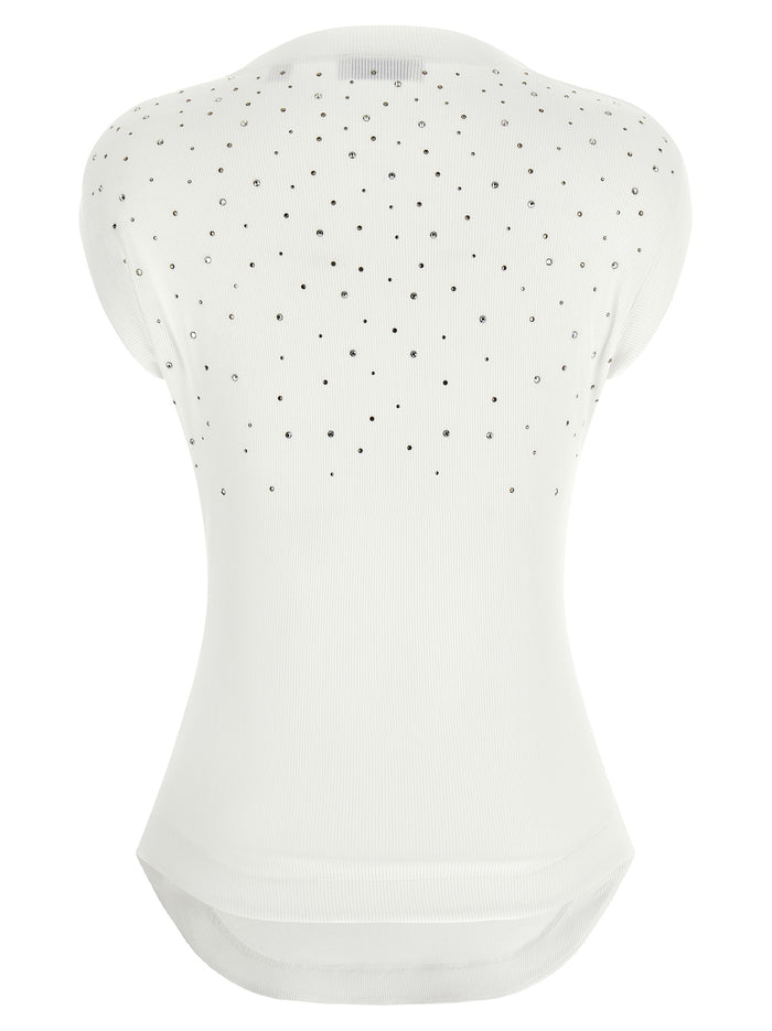 Top Swarowski White Viscose Tops