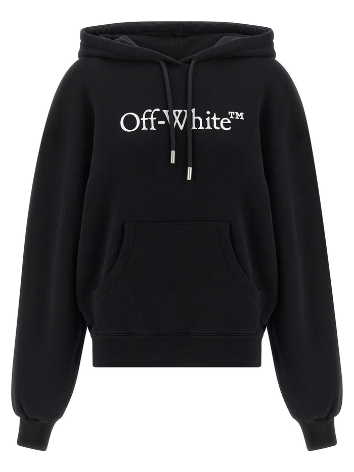 Big Logo Bookkish hoodie White/black Cotton Sweatshirt