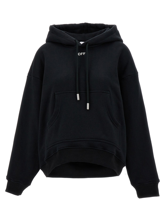 Off stamp hoodie Black Cotton Sweatshirt